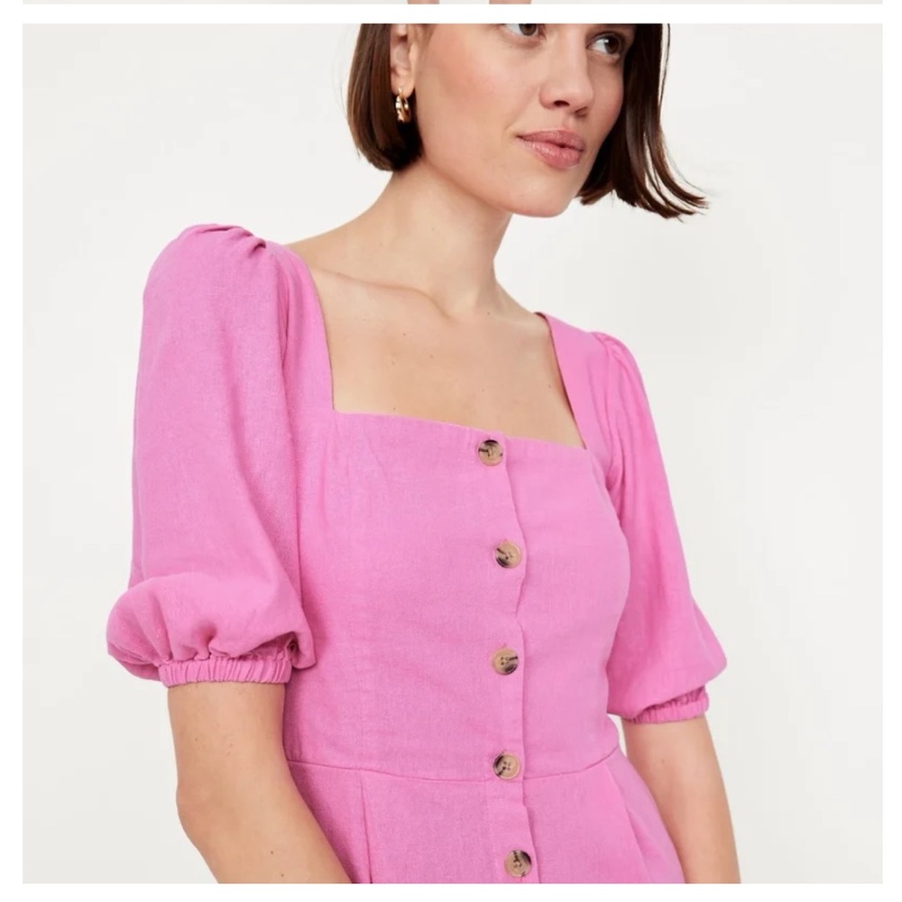 Old Navy Pink Backless Dress with Button Detail